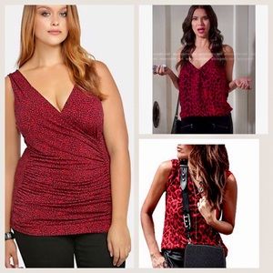 Torrid | Red Leopard Rushed Sleeveless Top